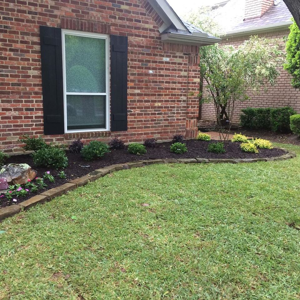 Planted flower bed with seasonal colour